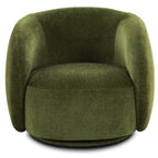 Fauteuil de salon pivotant vert vieilli moderne avec piètement pivotant