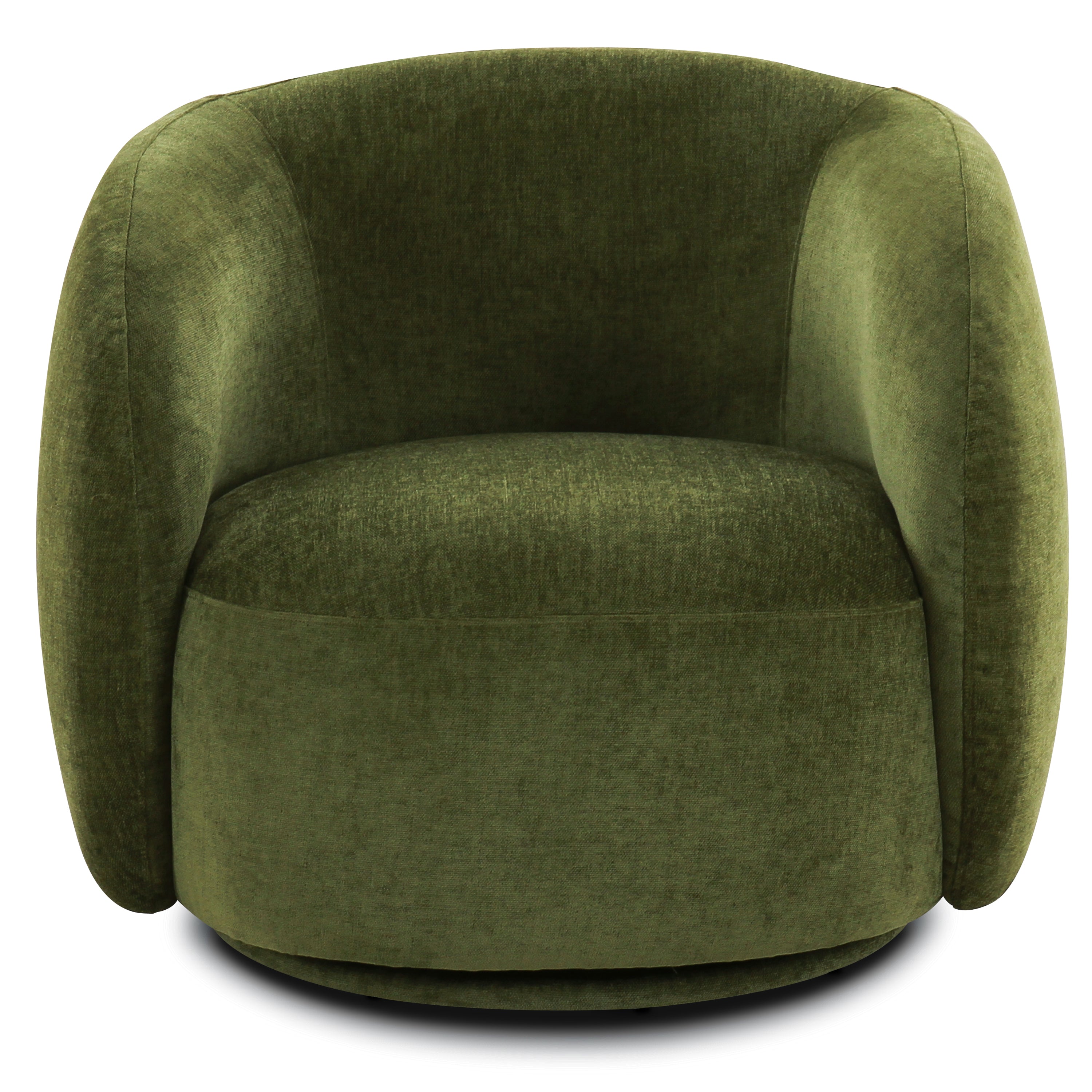 Modern Distressed Green Swivel Lounge Chair with Swivel Base
