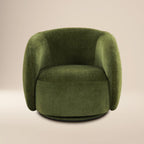 Fauteuil de salon pivotant vert vieilli moderne avec piètement pivotant