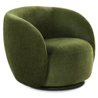 Fauteuil de salon pivotant vert vieilli moderne avec piètement pivotant