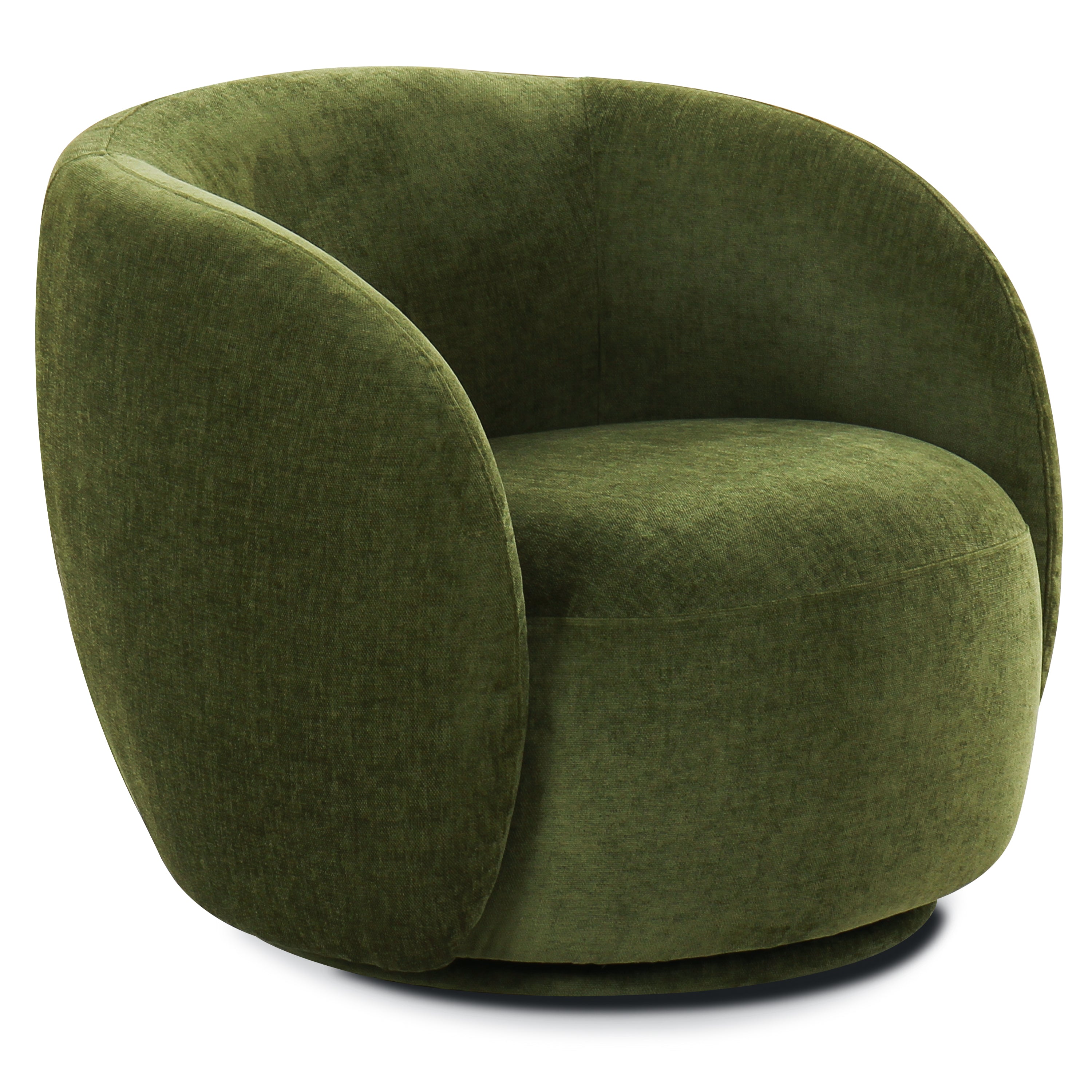 Modern Distressed Green Swivel Lounge Chair with Swivel Base