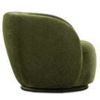 Fauteuil de salon pivotant vert vieilli moderne avec piètement pivotant