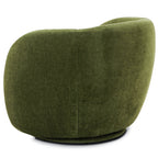 Fauteuil de salon pivotant vert vieilli moderne avec piètement pivotant