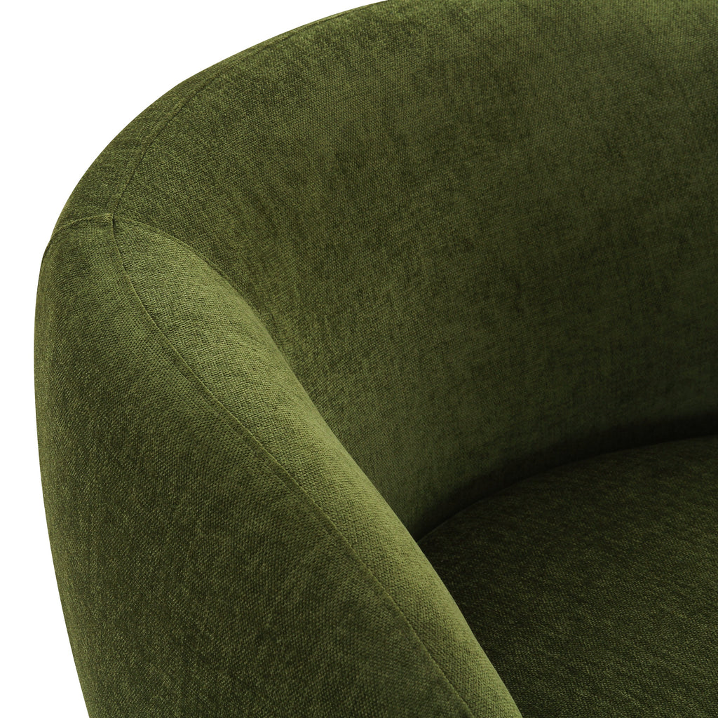 Modern Distressed Green Swivel Lounge Chair with Swivel Base