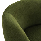 Fauteuil de salon pivotant vert vieilli moderne avec piètement pivotant