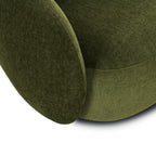 Fauteuil de salon pivotant vert vieilli moderne avec piètement pivotant