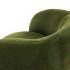 Fauteuil de salon pivotant vert vieilli moderne avec piètement pivotant