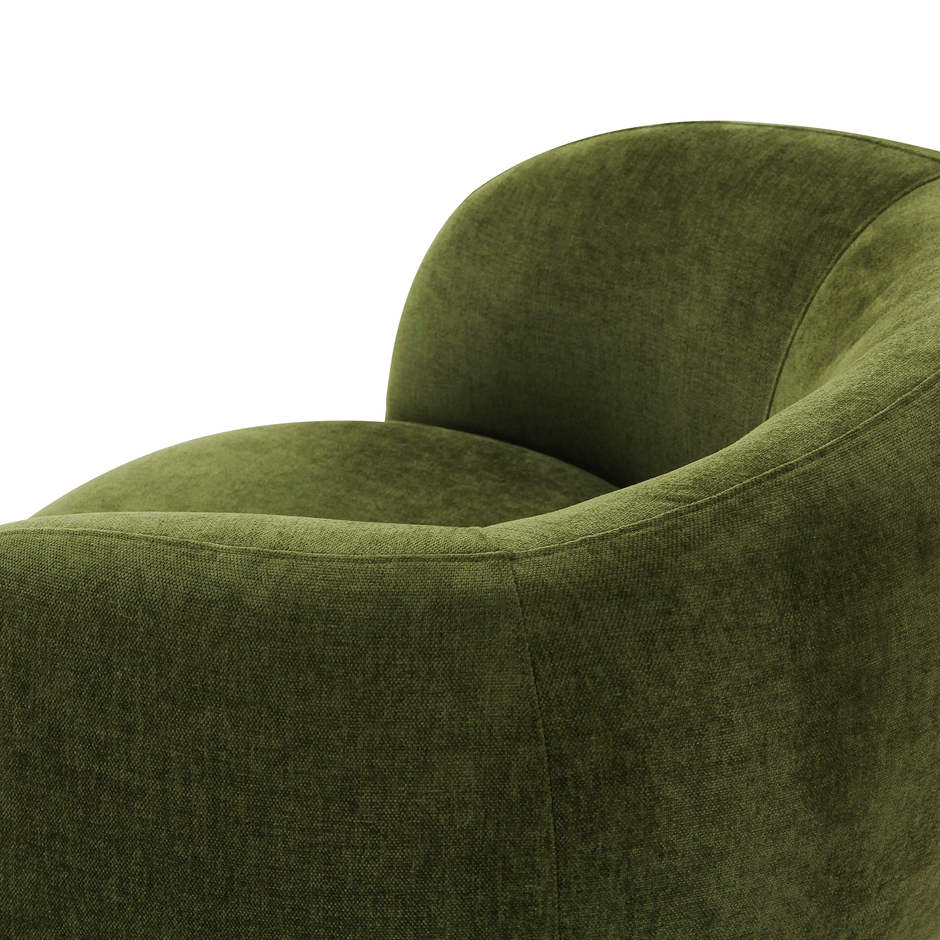 Modern Distressed Green Swivel Lounge Chair with Swivel Base
