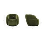 Fauteuil de salon pivotant vert vieilli moderne avec piètement pivotant