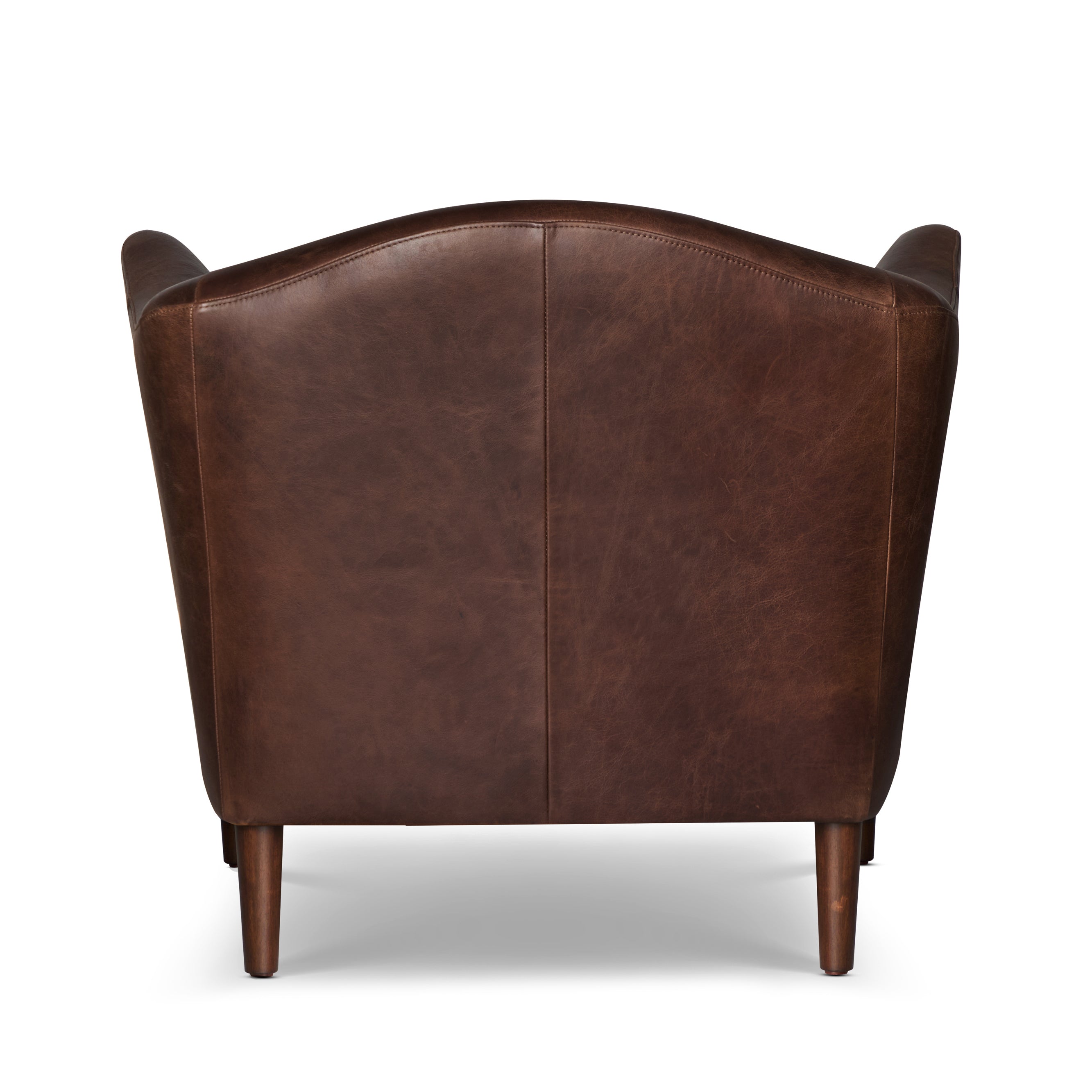 Modern Chocolate Brown Leather Lounge Chair with Kiln-Dried Wood Frame