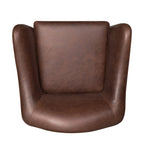 Fauteuil moderne en cuir marron chocolat avec cadre en bois séché au four