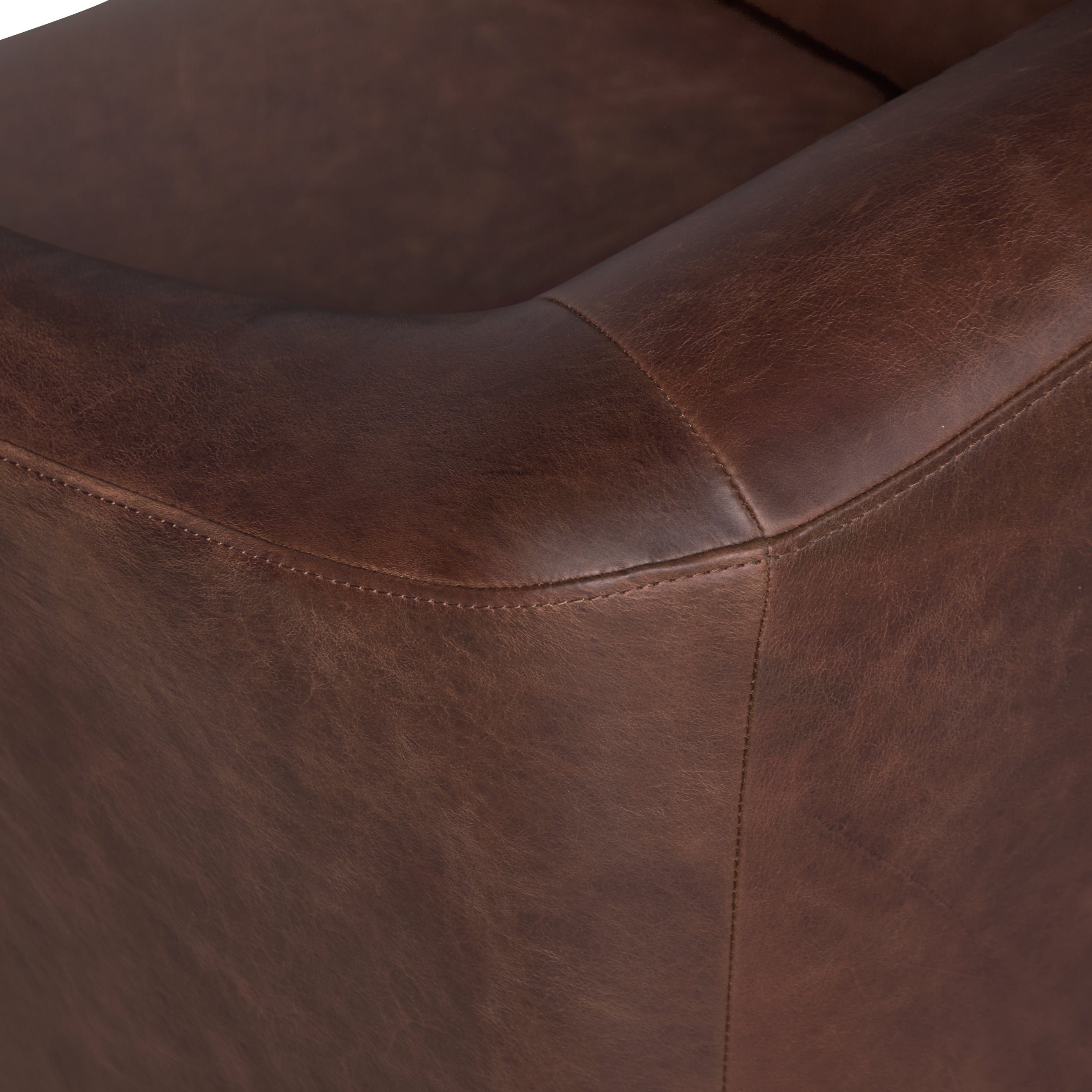 Modern Chocolate Brown Leather Lounge Chair with Kiln-Dried Wood Frame