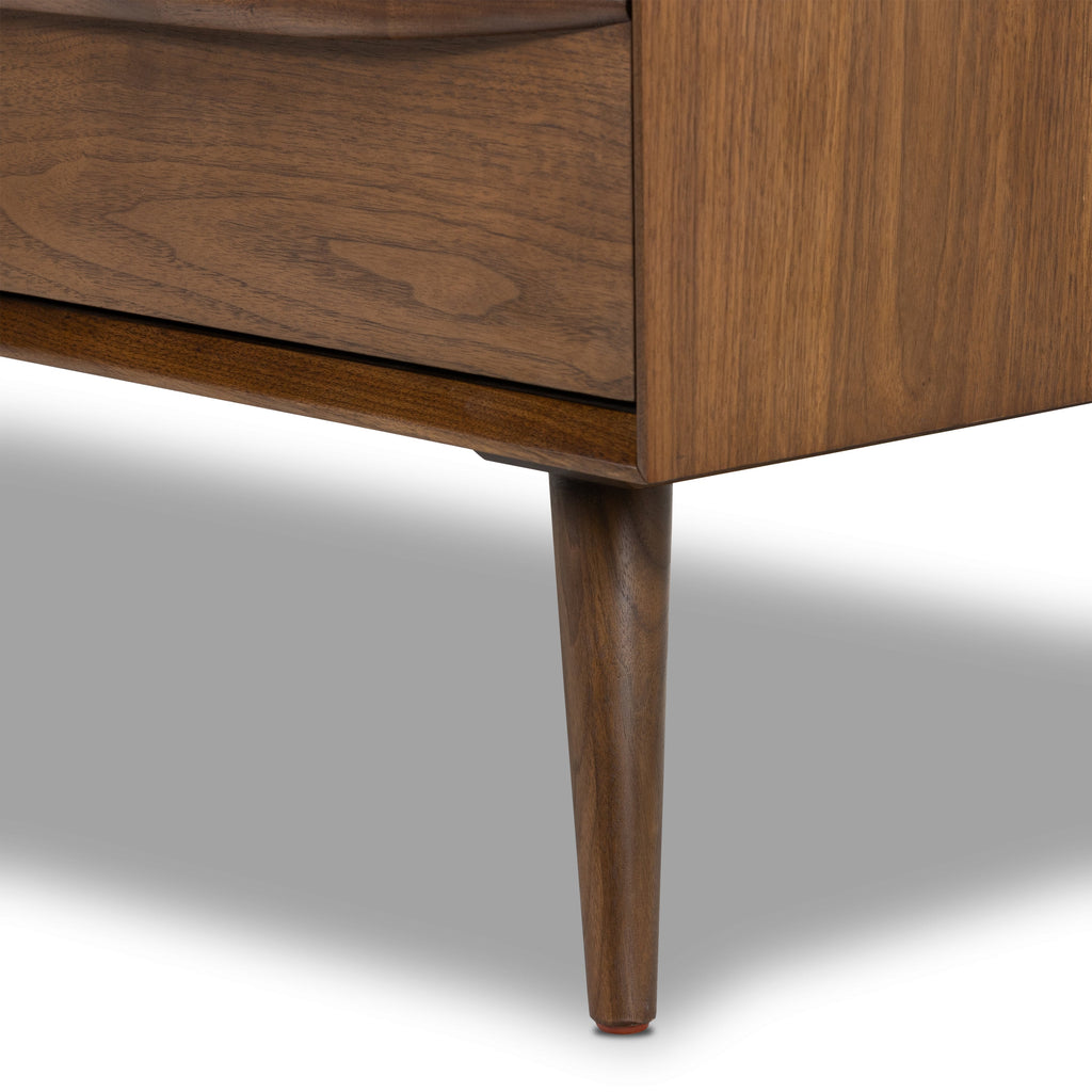 Mid-Century Modern Walnut Walnut Wood Sideboard with Solid Walnut