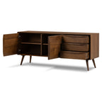 Buffet en Noyer Mid-Century Moderne avec Noyer Massif