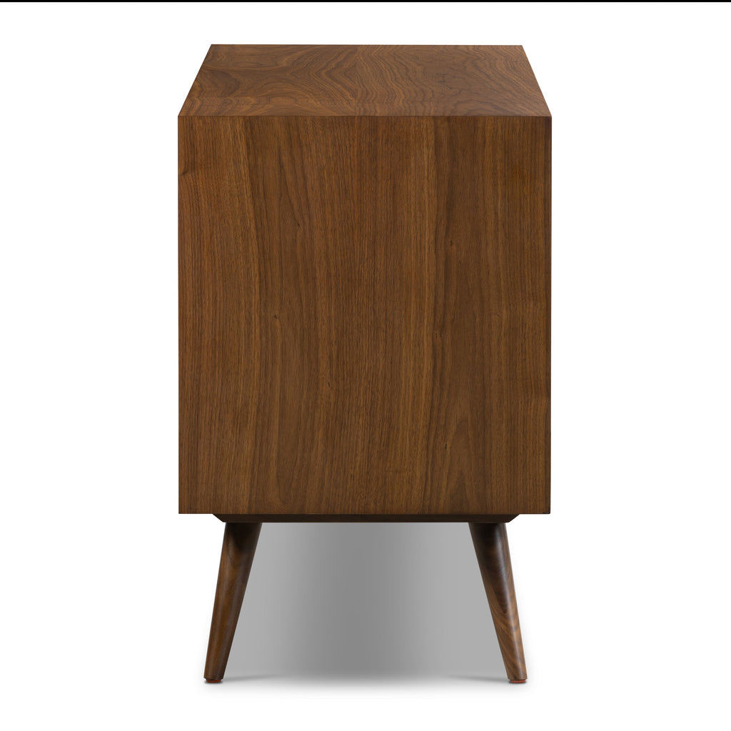 Mid-Century Modern Walnut Walnut Wood Sideboard with Solid Walnut