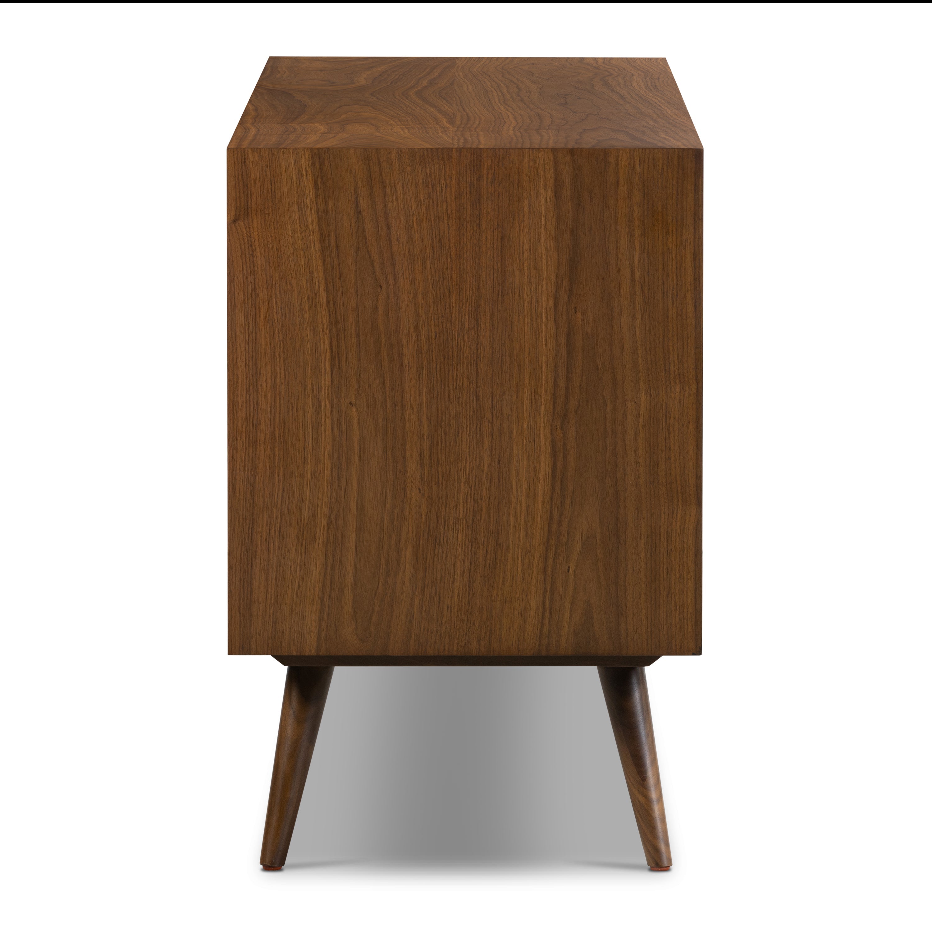 Mid-Century Modern Walnut Walnut Wood Sideboard with Solid Walnut
