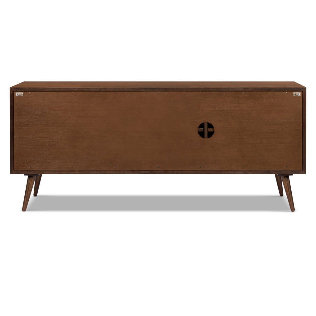 Mid-Century Modern Walnut Walnut Wood Sideboard with Solid Walnut