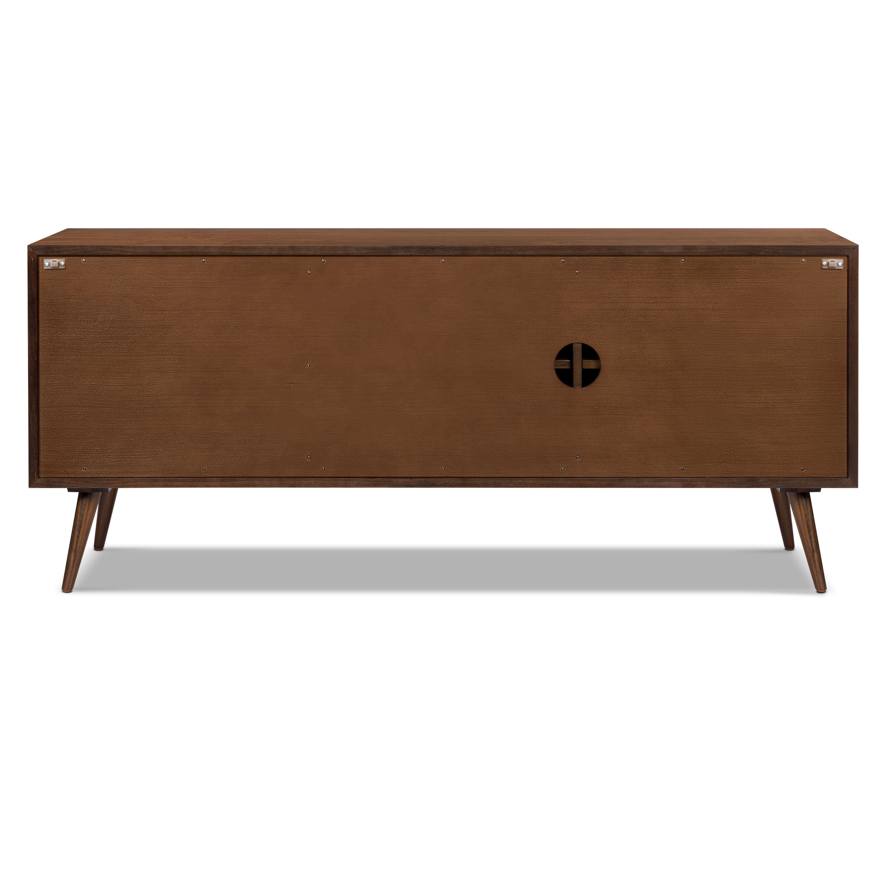 Mid-Century Modern Walnut Walnut Wood Sideboard with Solid Walnut