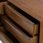 Buffet en Noyer Mid-Century Moderne avec Noyer Massif