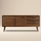 Buffet en Noyer Mid-Century Moderne avec Noyer Massif