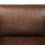 Fauteuil de salon traditionnel en cuir marron chocolat avec bois séché au four