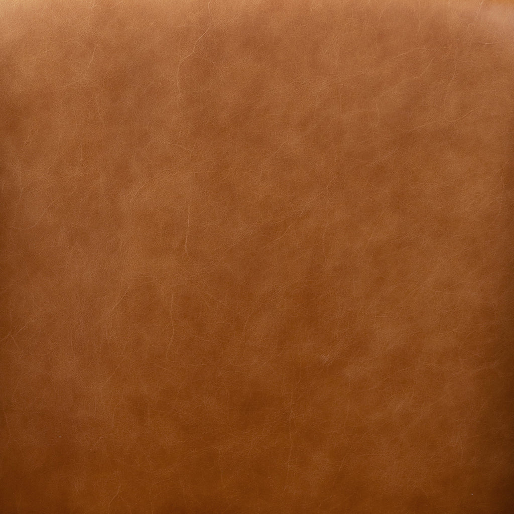 Modern Cognac Tan Leather Lounge Chair with Tufted Back