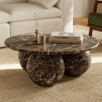 Table basse moderne Empero marron avec conception résistante aux intempéries