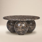 Table basse moderne Empero marron avec conception résistante aux intempéries