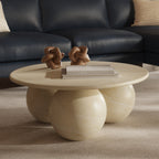 Table basse moderne en grès blanc avec fabrication résistante aux intempéries