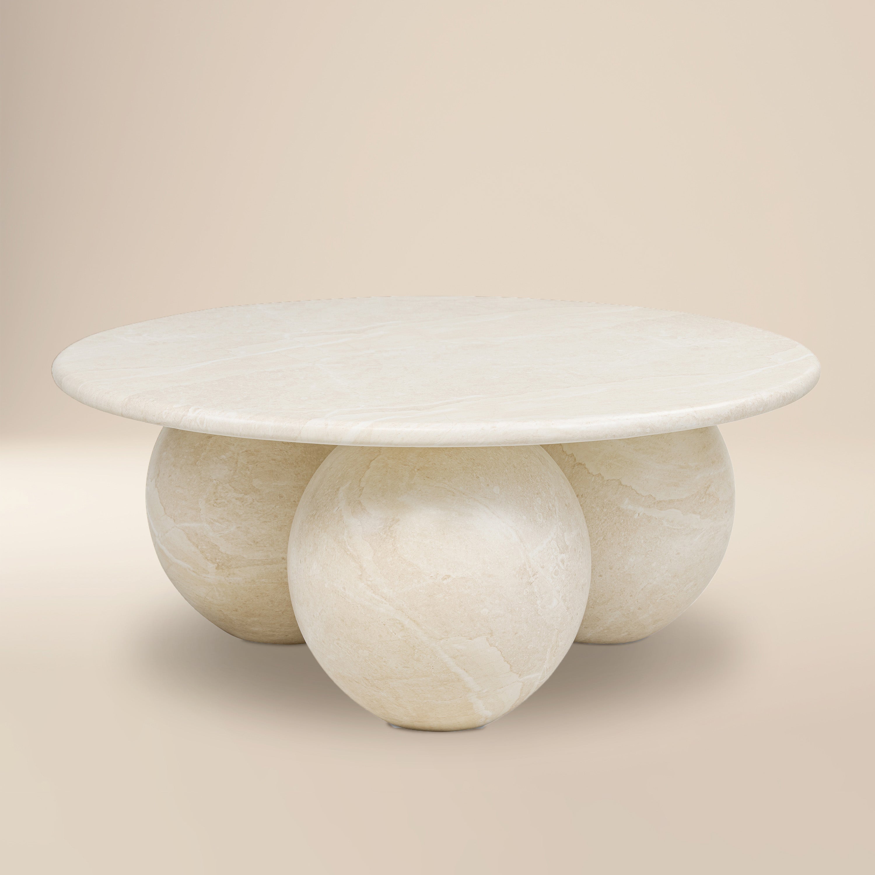 Modern Sandstone White Coffee Table with Weather-Resistant Build