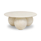 Table basse moderne en grès blanc avec fabrication résistante aux intempéries
