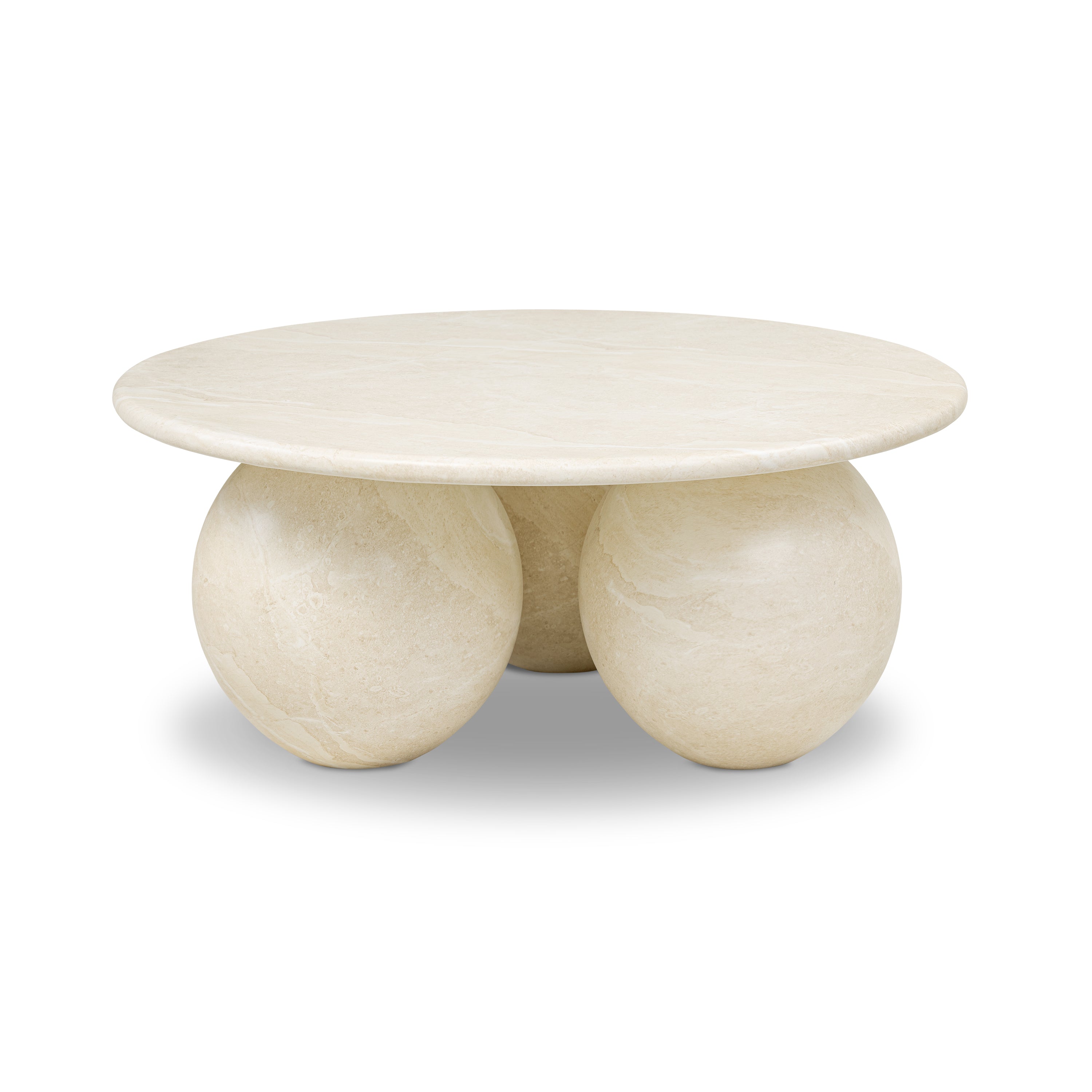 Modern Sandstone White Coffee Table with Weather-Resistant Build