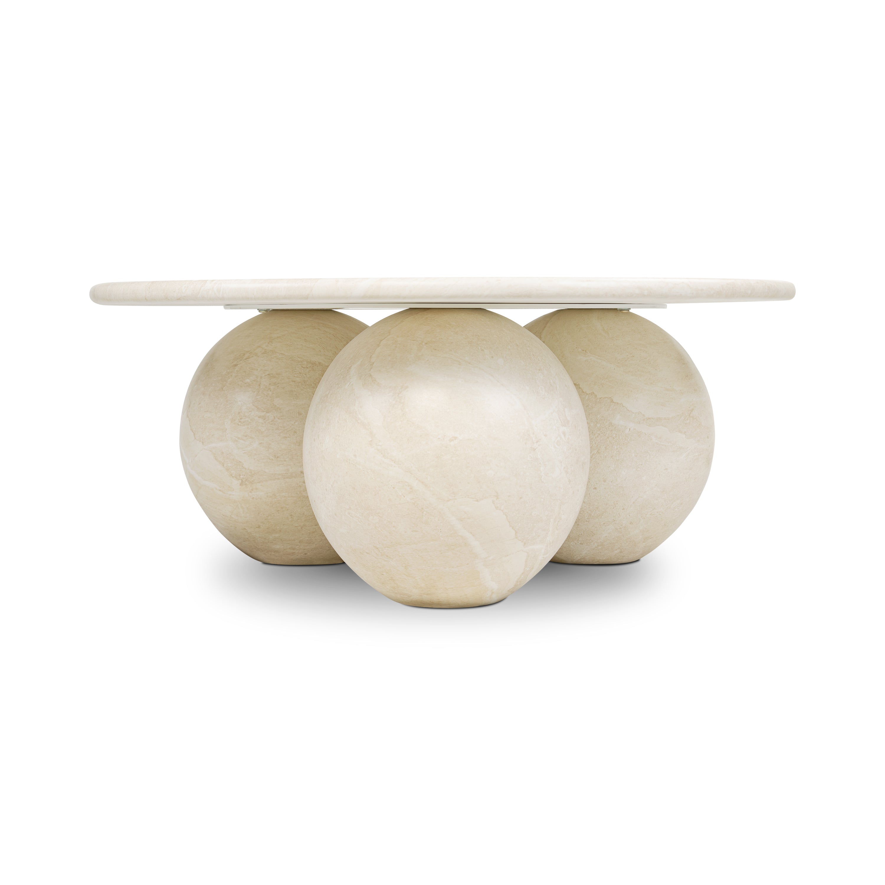 Modern Sandstone White Coffee Table with Weather-Resistant Build