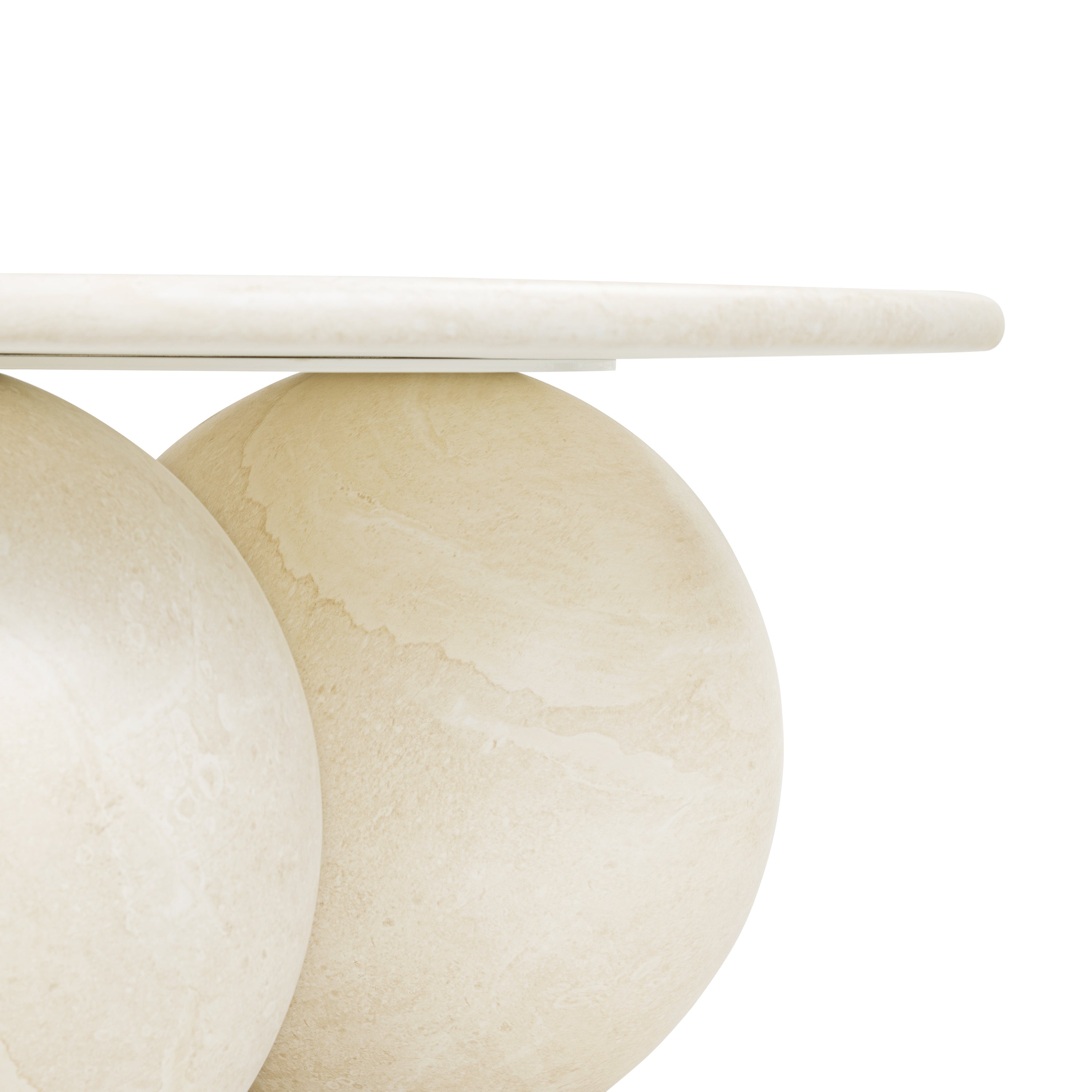 Modern Sandstone White Coffee Table with Weather-Resistant Build