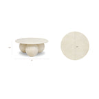 Table basse moderne en grès blanc avec fabrication résistante aux intempéries