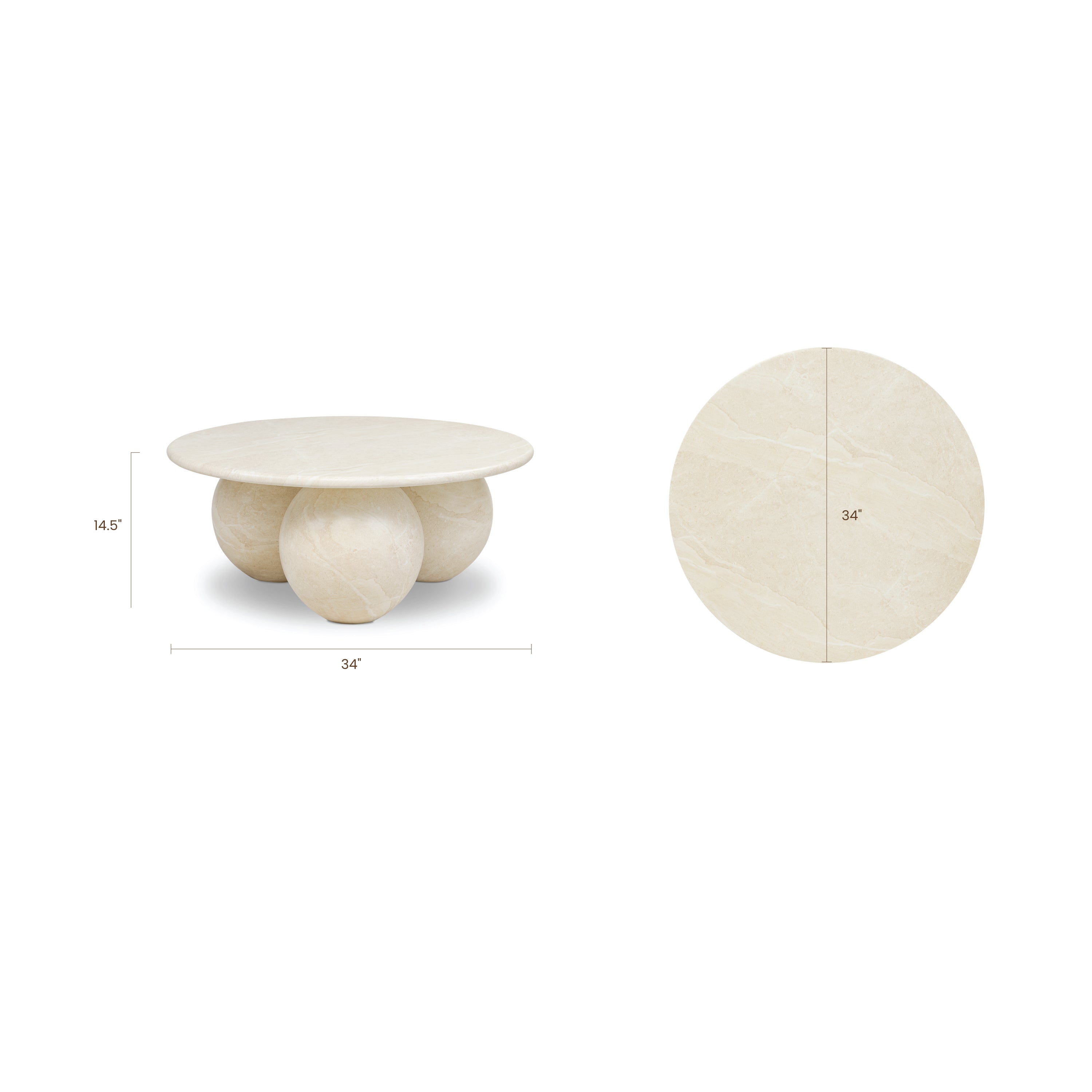 Modern Sandstone White Coffee Table with Weather-Resistant Build