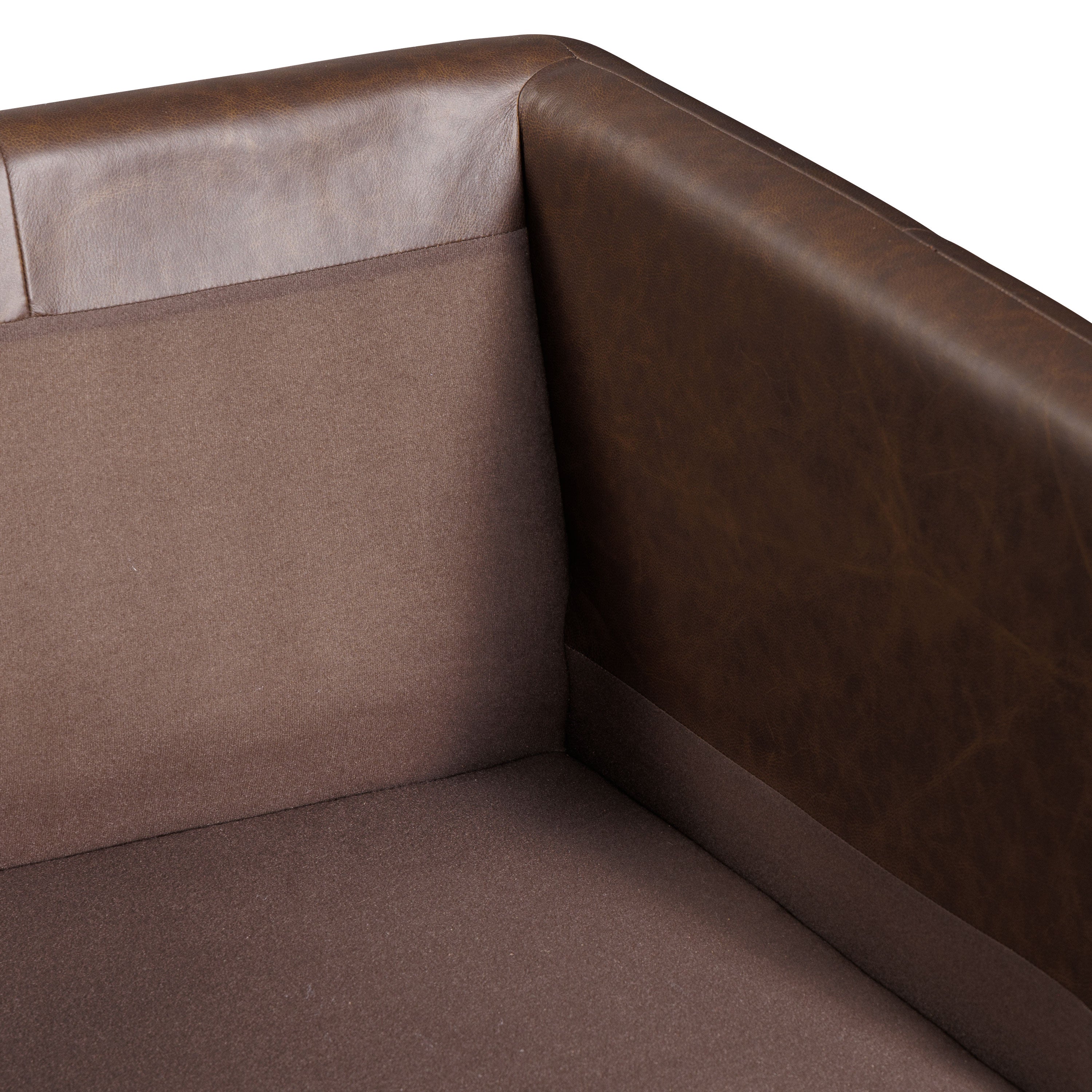 Mid-Century Modern Bridle Brown Leather Lounge Chair with Kiln-Dried