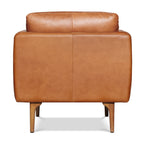 Fauteuil Lounge Mid-Century Moderne en Cuir Marron Fauve avec Séchage au Four