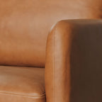 Fauteuil Lounge Mid-Century Moderne en Cuir Marron Fauve avec Séchage au Four