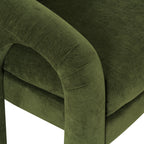 Chaise longue moderne verte vieillie pour salon
