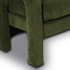 Chaise longue moderne verte vieillie pour salon