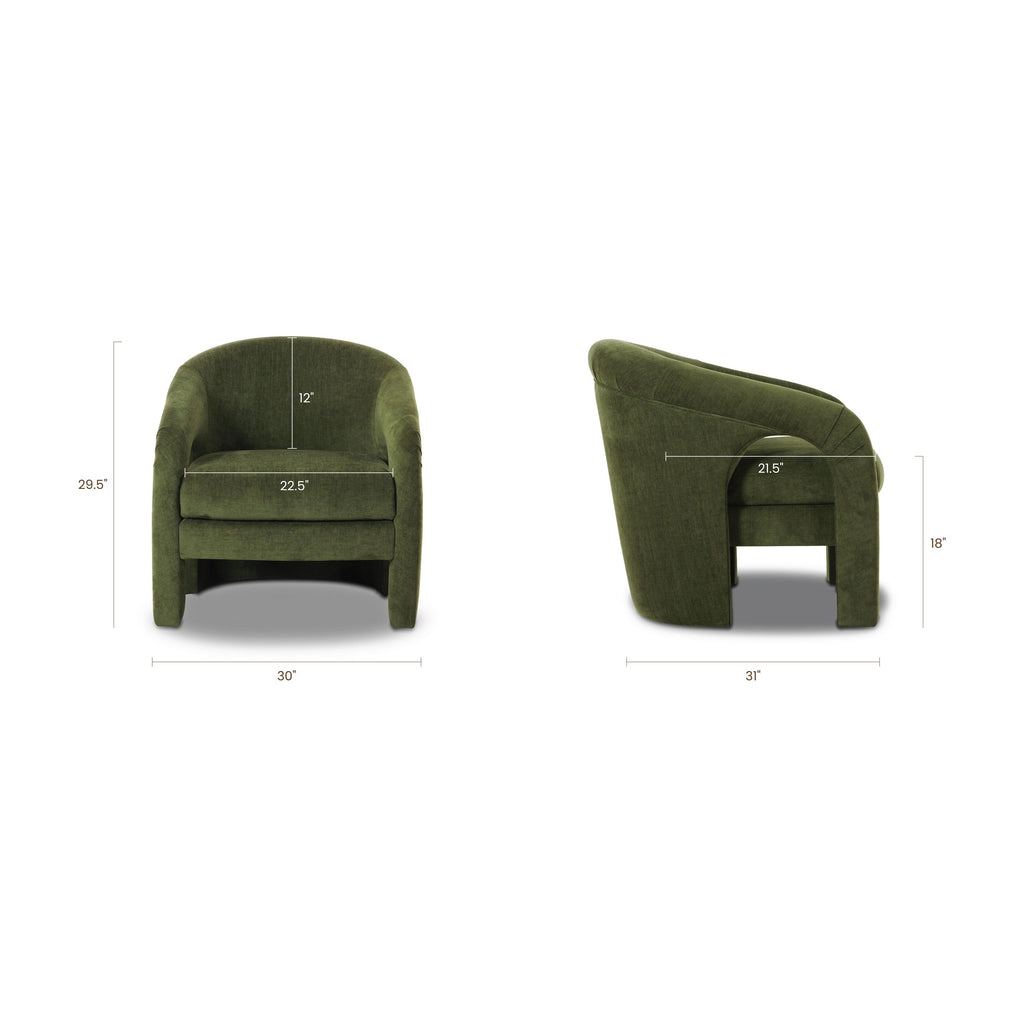 Modern Distressed Green Lounge Chair for Living Room