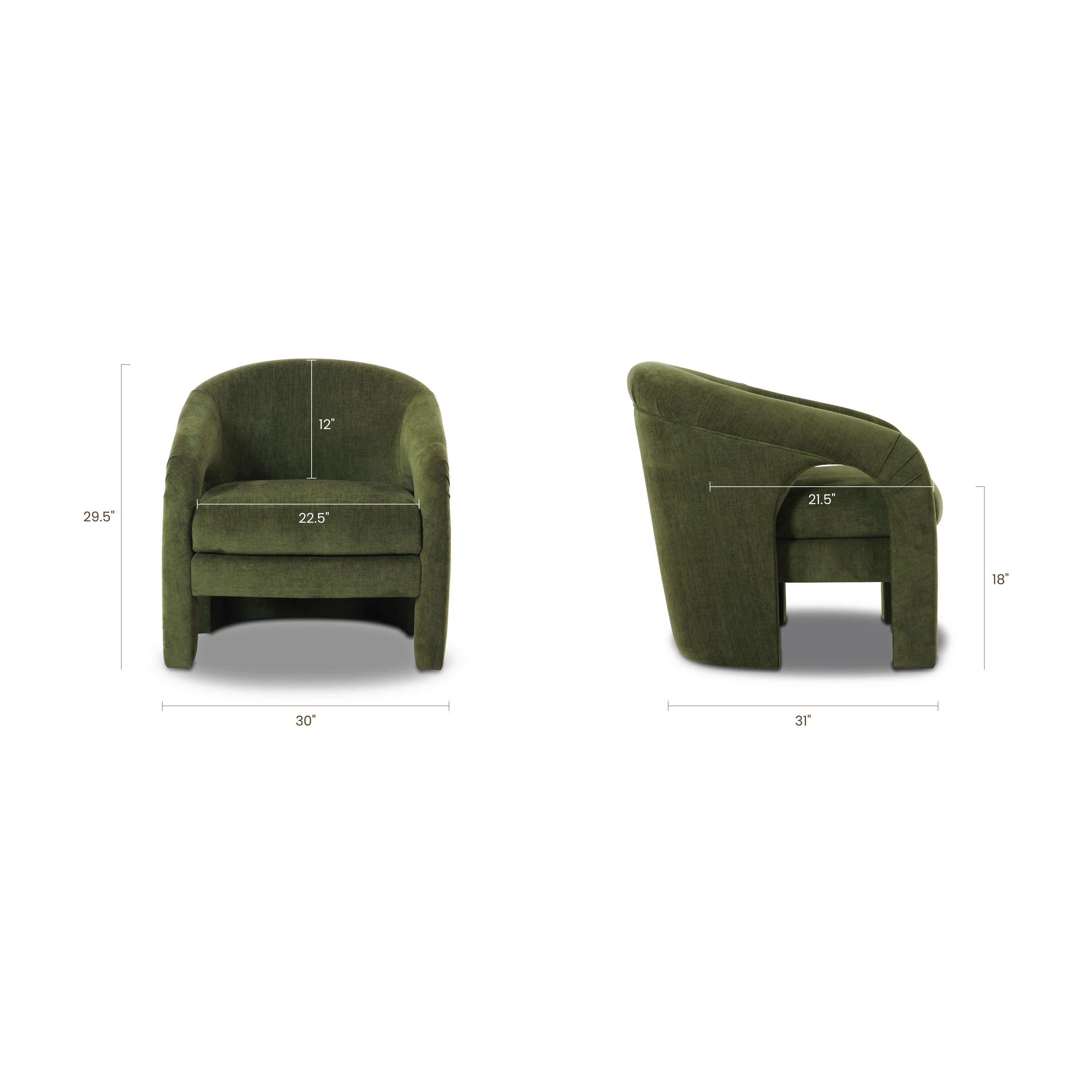 Modern Distressed Green Lounge Chair for Living Room