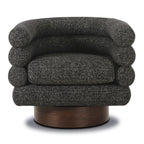Fauteuil pivotant moderne en ébène noir avec dossier capitonné