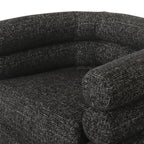 Fauteuil pivotant moderne en ébène noir avec dossier capitonné