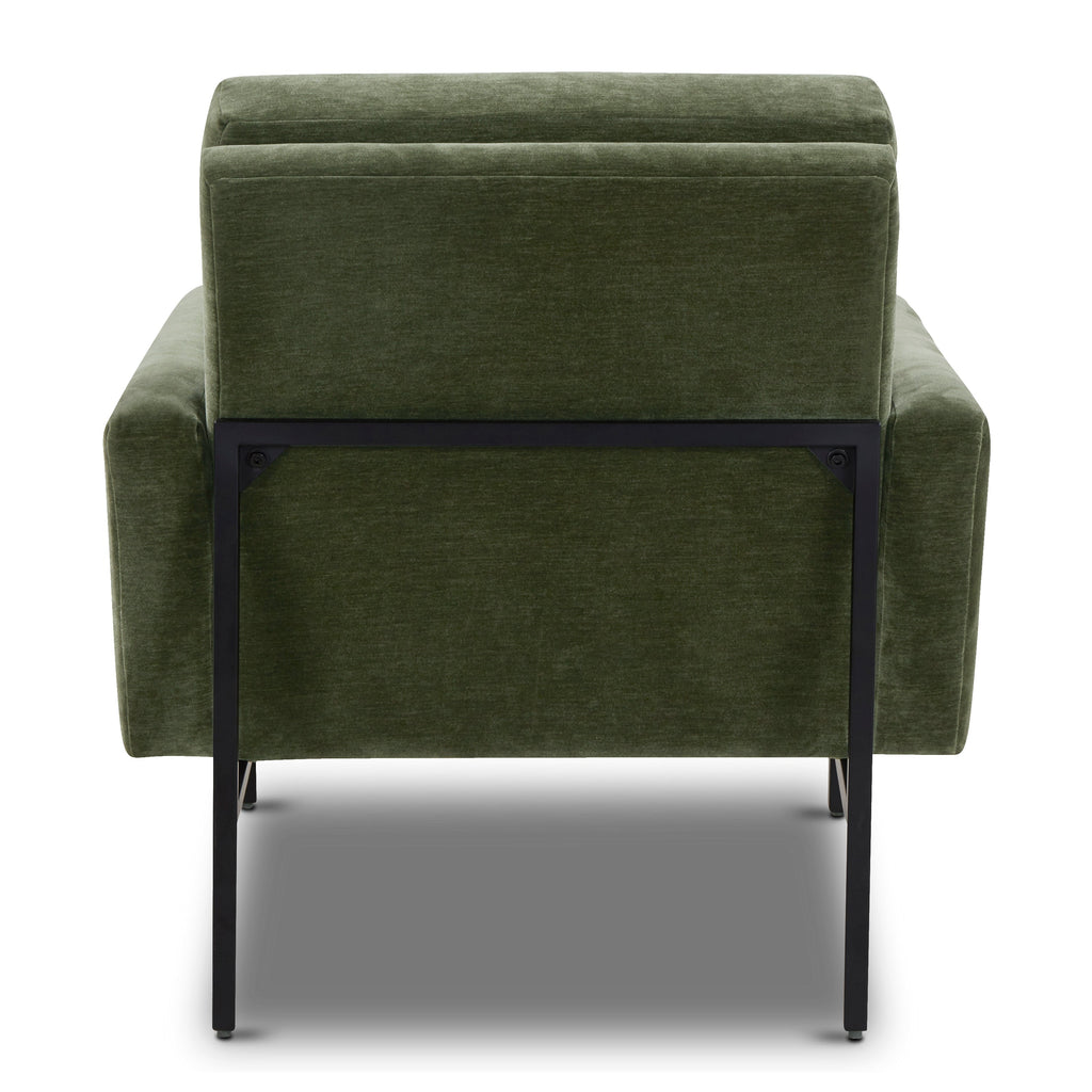 Mid-Century Modern Sagano Green Lounge Chair with Kiln-Dried Wood