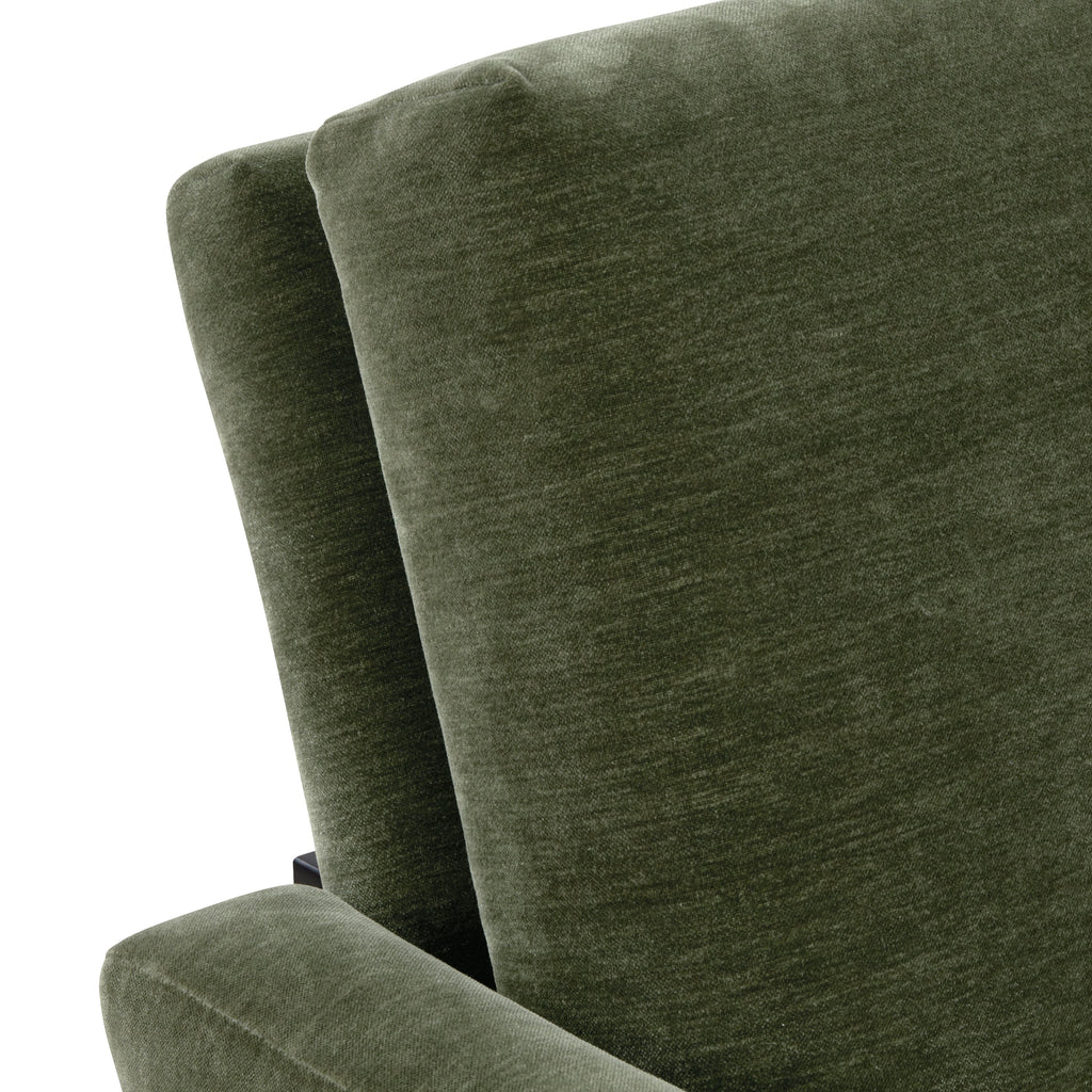 Mid-Century Modern Sagano Green Lounge Chair with Kiln-Dried Wood