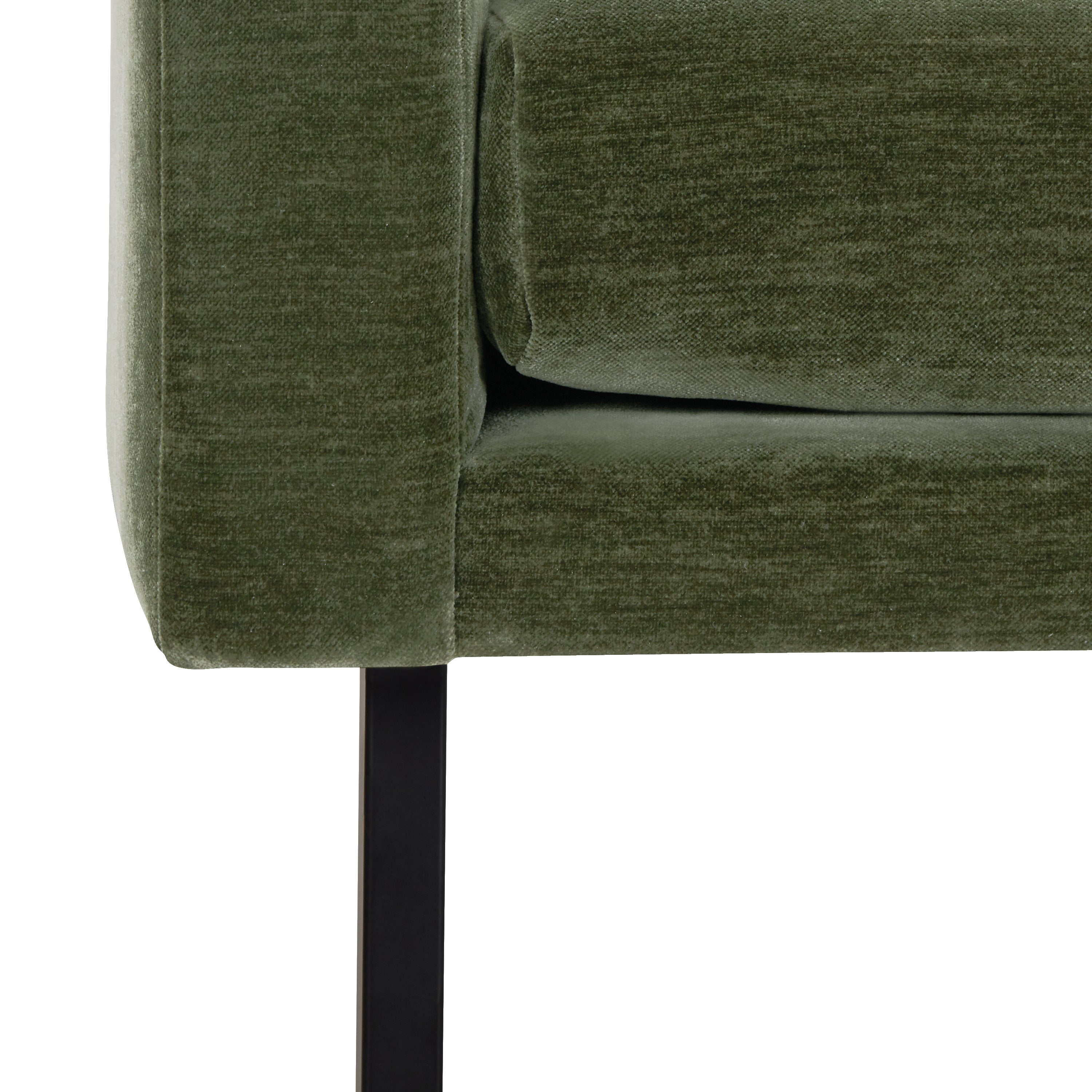 Mid-Century Modern Sagano Green Lounge Chair with Kiln-Dried Wood