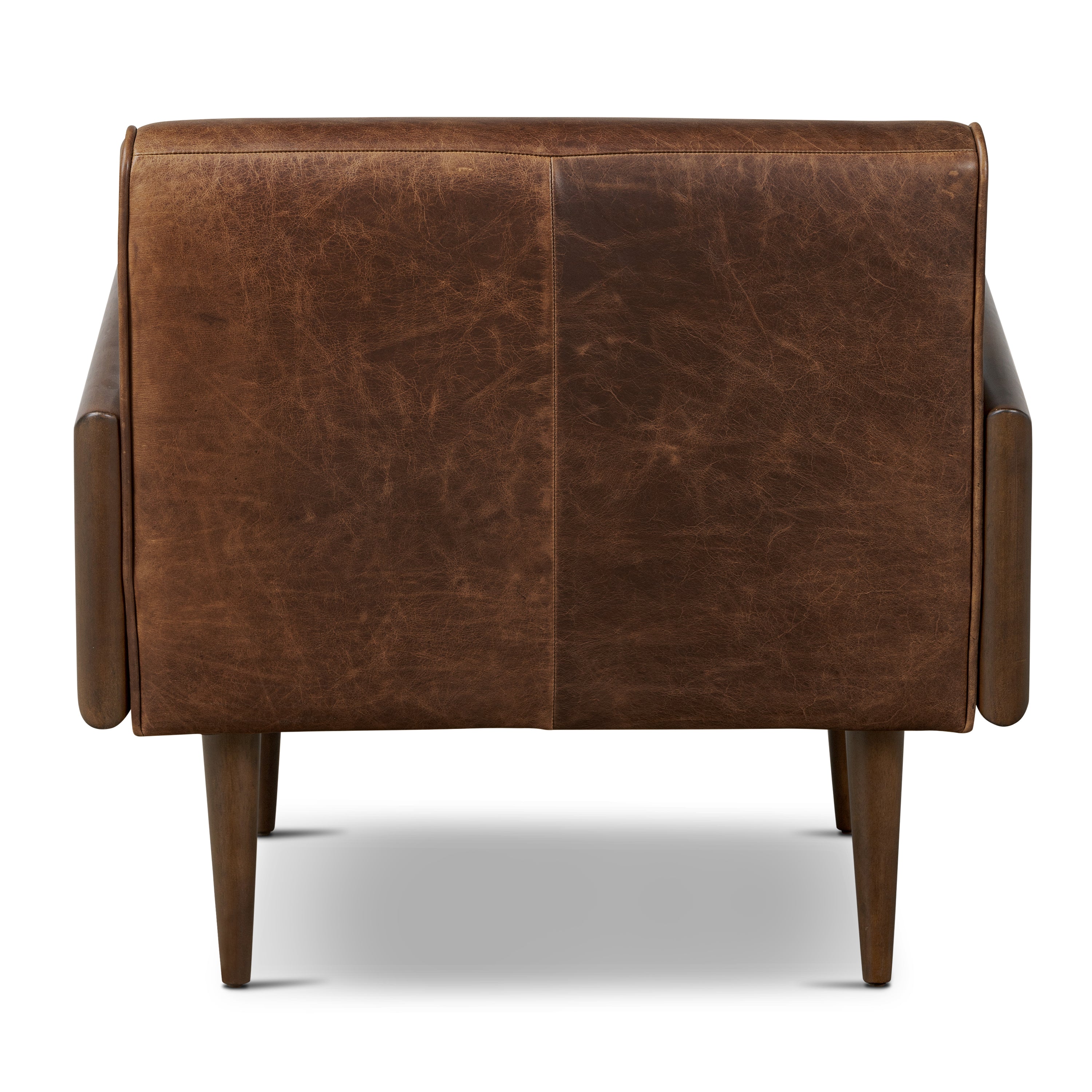 Modern Chocolate Brown Leather Lounge Chair with Kiln-Dried Wood Frame