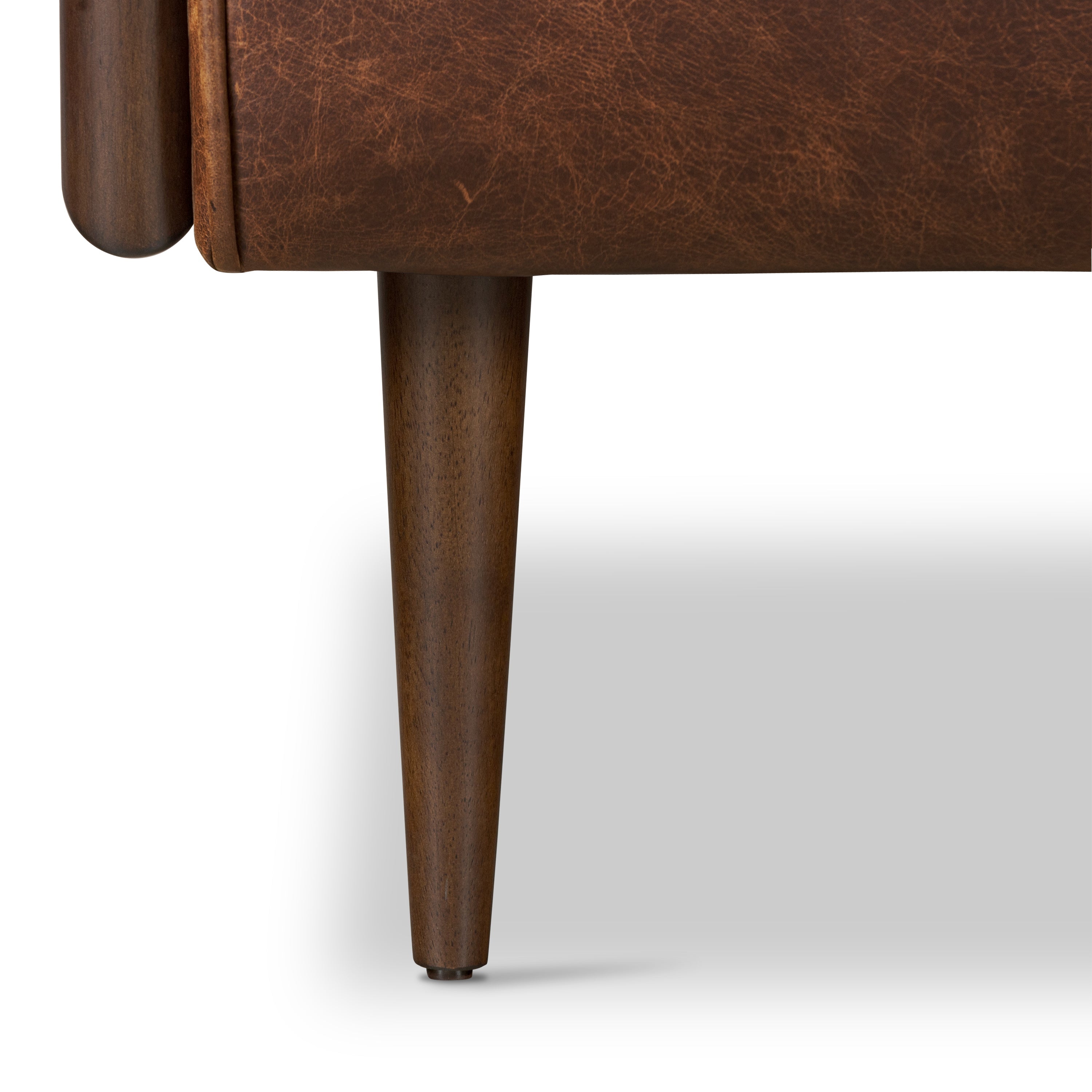 Modern Chocolate Brown Leather Lounge Chair with Kiln-Dried Wood Frame